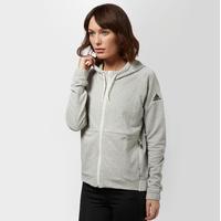 adidas womens athletic full zip hoodie light grey