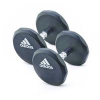 adidas 2 x 15kg Rubber Dumbbells