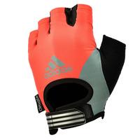 adidas Half Finger Ladies Fitness Gloves - Orange/Silver/Black, L