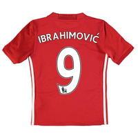 adidas Man Utd Ibrahimovic Home Shirt 2016 2017 Jnr