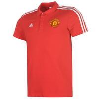 adidas Three Stripe Manchester United Polo Shirt Mens