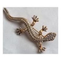 Adrien Mann Gold Coloured Lizard Brooch