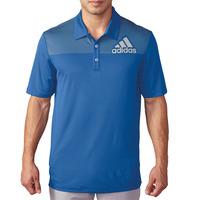 adidas 2016 big logo print polo ray bluestone