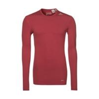 adidas techfit base ls t shirt university red