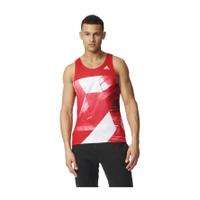 adidas Men\'s Adizero Running Singlet - Red - XL