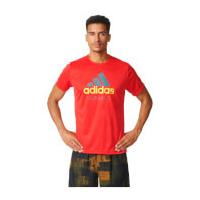 adidas mens performance essentials running t shirt red m