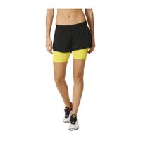 adidas womens gym two in one training shorts blackyellow xs