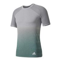 adidas Men\'s Primeknit Wool Dip-Dye Running T-Shirt - Grey Heather - XL