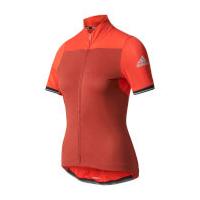 adidas Women\'s Climachill Short Sleeve Jersey - Red - S