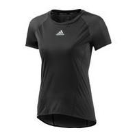 adidas Women\'s Warm Wind Wilma Short Sleeve Jersey - Black/Reflective Silver - S
