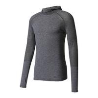 adidas mens primeknit wool hooded long sleeve running top utility blac ...