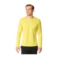 adidas mens sequencials climalite running long sleeve t shirt yellow m