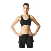 adidas Women\'s TechFit Medium Support Sports Bra - Black/Matte Silver - M