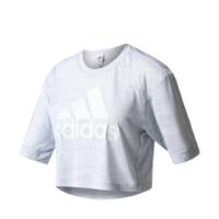 adidas Women\'s Aeroknit Boxy Crop Top - White - XS