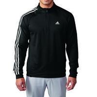 Adidas Mens 3 Stripes 1/4 Zip Top Jacket - Black
