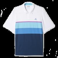 Adidas Climacool Engineered Striped Golf Polo Shirt - White / Blue Glow / Flash Pink