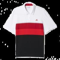 Adidas Climacool Engineered Striped Golf Polo Shirt - White / Unity Pink / Stone