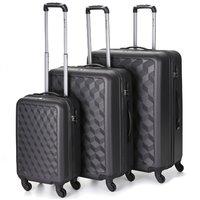Aerolite ABS335 Hardshell ABS Luggage 3PCS Suitcase Set in 21/25/29″ (Charcoal)