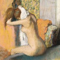 after the bath by edgar degas