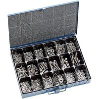 affix stainless steel screw assortment in steel case 500 piece