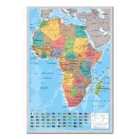 africa map wall chart poster silver framed 965 x 66 cms approx 38 x 26 ...