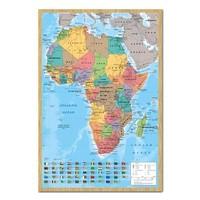 Africa Map Wall Chart Poster Beech Framed - 96.5 x 66 cms (Approx 38 x 26 inches)