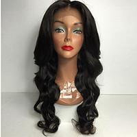 African American Long Body Wave Natural Lace Front Wig Heat Resistant Synthetic Wigs