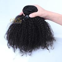 Afro Kinky Curly Clip In Human Hair Extensions Mongolian Hair Clip In Hair Extensions 10\