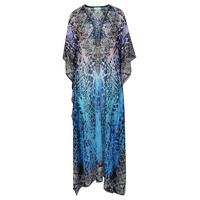 aftershock vanessa printed maxi kaftan in blue