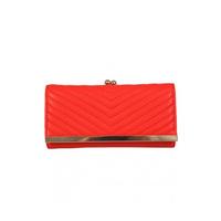 aftershock leila quilted clutch purse with gold clasp in red