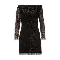 aftershock taja sequin shift dress in black