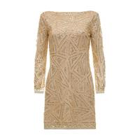 Aftershock Taja Sequin Shift Dress in Gold