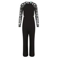 Aftershock London Ailis Lace Sleeve Jumpsuit in Black