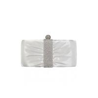 aftershock catrin clutch purse with diamante front in silver