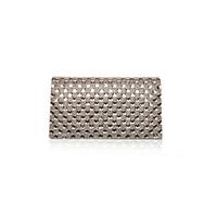 aftershock london gale silver envelope clutch bag