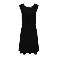 aftershock london adira ribbed skater dress in black