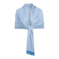 Aftershock London Pasha Beaded Tassel Silk Pashmina Wool Shawl in Powder Blue