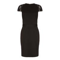 Aftershock London Dameka Lace Cap Sleeve Dress in Black