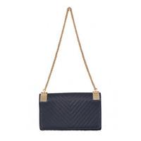 Aftershock Kiera Quilted Bag With Gold Chain In Navy