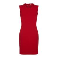 aftershock london takayo neck detail bodycon dress in red