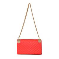 Aftershock Kiera Quilted Bag With Gold Chain In Red