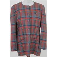 Affinity Size 16 tartan collarless jacket