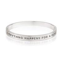Affirmations Silver Everything Happens for a Reason Bangle