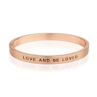 Affirmations Rose Gold Love and be Loved Bangle