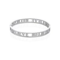 Affirmations Silver Cut-Out Believe Bangle