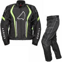Agrius Phoenix Motorcycle Jacket & Hydra Trousers Black Hi-Vis Black Kit - Short Leg