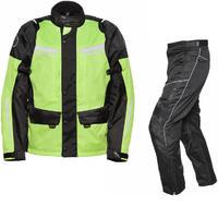 Agrius Columba Motorcycle Jacket & Hydra Trousers Black Hi-Vis Black Kit - Long Leg