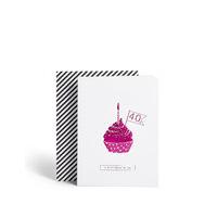 Age 40 Cupcake Birthday Card