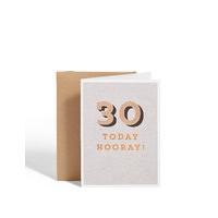 Age 30 Copper Kraft Birthday Card