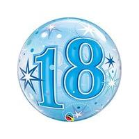 Age 18 Blue Sparkle Bubble Balloon 22\